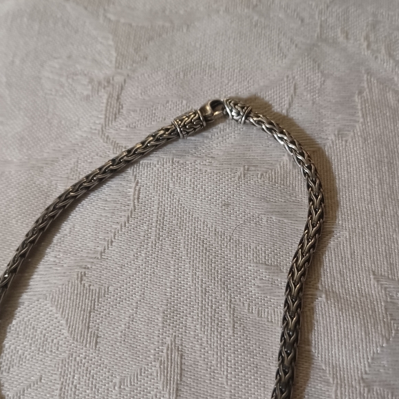 John Hardy Classic Chain Icon Necklace and Hammered Square Pendant, SS - Picture 7 of 9